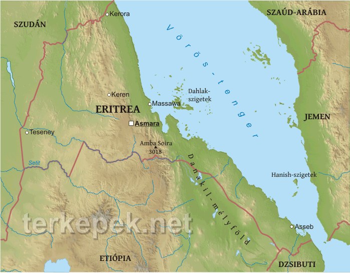 Eritrea térkép